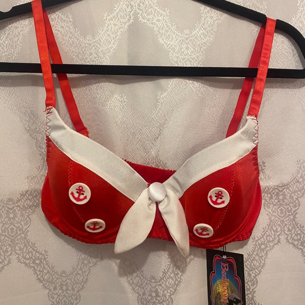 Red sailor bra
